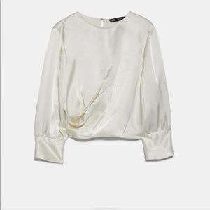 Zara draped satin effect blouse
